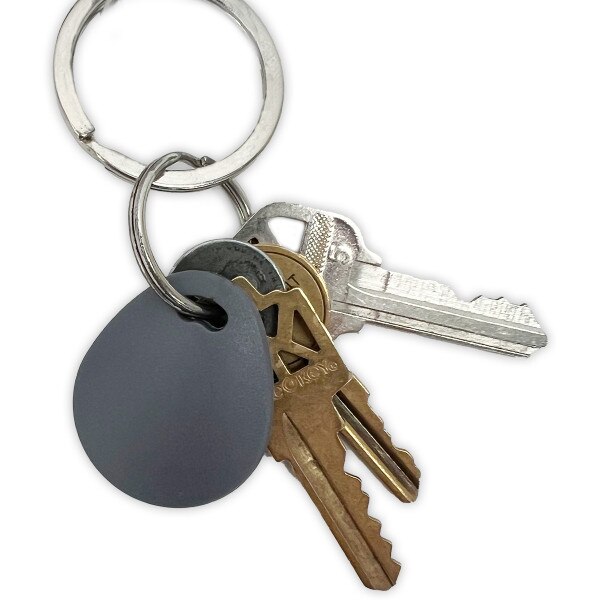 gray key fob on keychain with keys